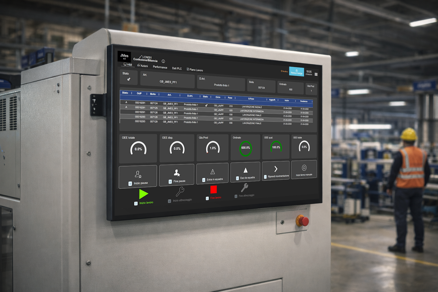 Serie KP per raccolta dati di macchinari con sistema MES